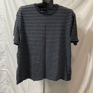 Buffalo David Bitton Navy and White Striped Tee